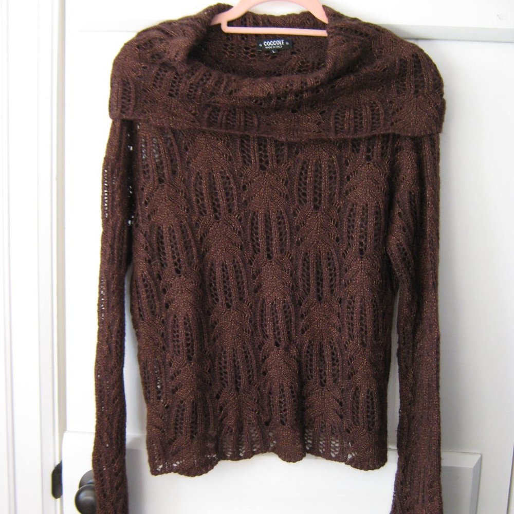 Coccole Made in Italy Wool Blend Crochet Sweater